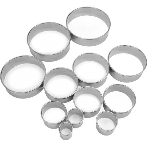 12 moules à biscuits ronds portables, moules à gâteaux mousse, accessoires de pâtisserie en acier inoxydable (1/5)