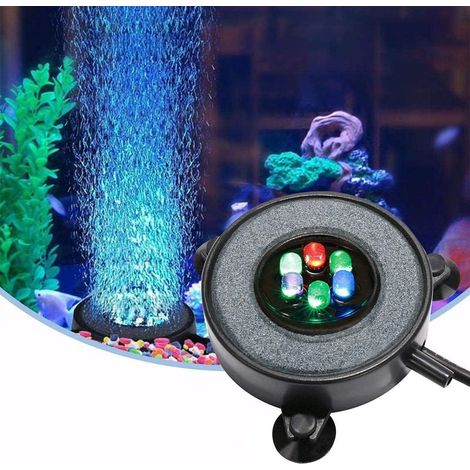LED Aquarium Fish Tank Air Stone Light,Multi-Colored Bubble Disk for Fish (1/5)