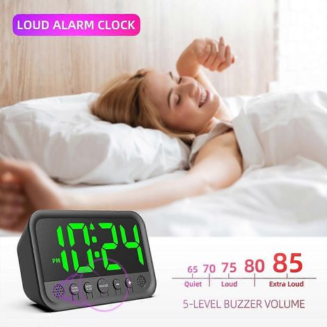 Ce réveil numérique spécialement conçu pour la chambre à coucher est doté d'un grand écran LED et d'une alarme puissante, ce qui le rend idéal pour les personnes au sommeil profond. (1/3)