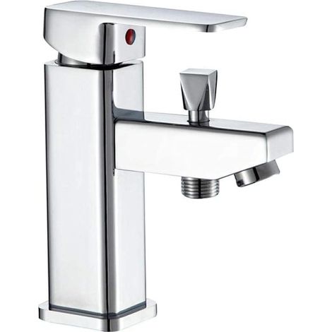 Robinet Lavabo - Mitigeur Monotrou Acier Inoxydable - Eau Chaude Froide - Pour Évier Cuisine Salle De Bain - 1 Pièce (1/5)