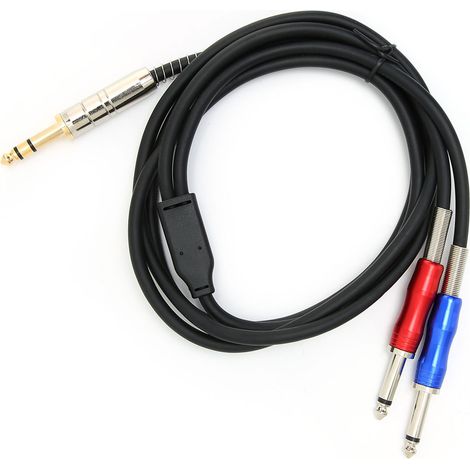 Câble Audio 6.35mm Jack Mâle vers Double Mono 1.8m pour Table de Mixage et Instruments de Musique (1/5)