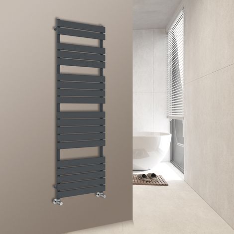 WarmeHaus 1800x600mm Flat Panel Heated Towel Rail Central Heating Towel Warmer for Bathroom Kitchen Grey (1/5)