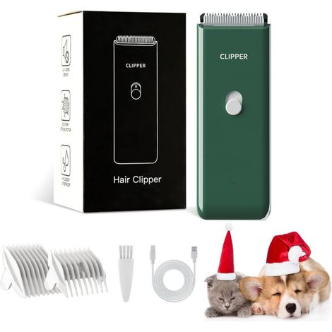 Cortapelos profesional para mascotas Founouly, resistente al agua, silencioso y recargable por USB, para perros y gatos pequeños y medianos AP005 Verde (1/5)