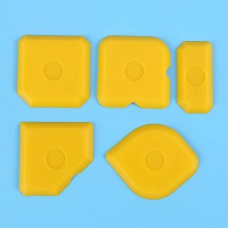 Ensemble d'outils de jointoiement - - 5 pièces - Grattoir à mastic - Spatule de lissage - Pour silicone et coulis (1/4)