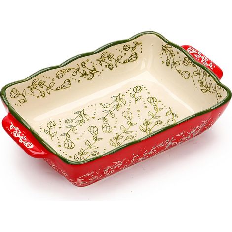 Petit plat à gratin, plat à gratin en céramique, plat à 1-2 personnes, plat de cuisson avec poignées en céramique, petit four pour lasagnes, tiramisu, plat de cuisson (1/5)