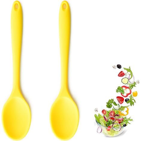 Cuillère En Silicone - Résistant À La Chaleur Jusqu'à 250 °C - Pour Cuisine Et Préparation Alimentaire - Lot De 2 (1/5)