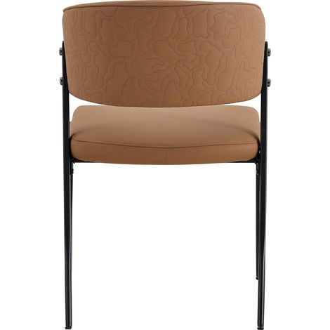 Set mit 2 modernen Esszimmerstühlen aus braunem Kunstleder mit Metallgestell MODENUIT (1/5)