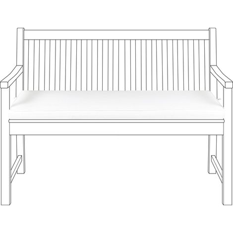 Coussin pour Banc de Jardin en Tissu Polyester Blanc 112 x 54 cm Rembourré en Mousse Vivara