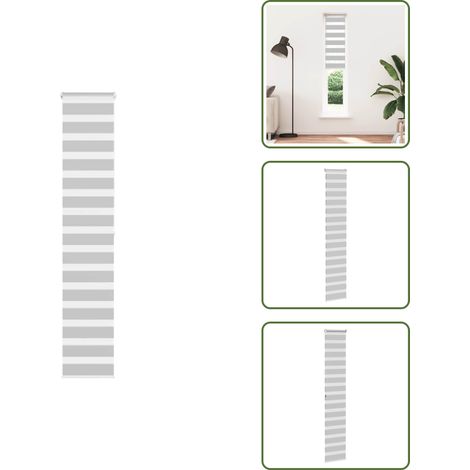 Zebrarollo Hellgrau 50x200 cm Stoffbreite 45,9 cm Polyester - Zebra-Jalousie - Zebra-Jalousien - Zebra-Rollo - Doppelrollo (1/5)