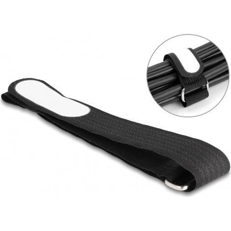 DeLOCK Brida autoadherente con lazo y grifo de etiqueta LA 457 x AN 25 mm negro 5 piezas (1/2)