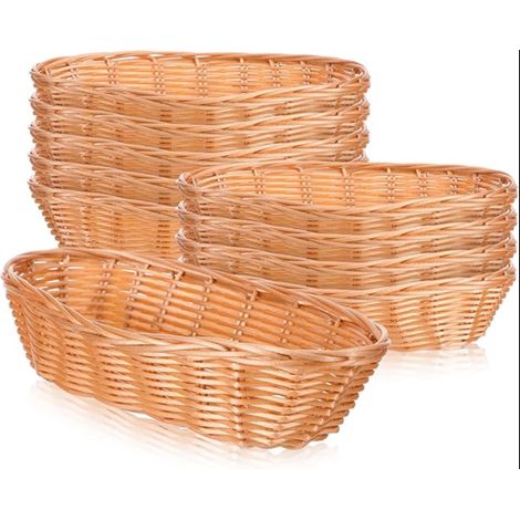 corbeilles à pain tressées en plastique imitation rotin - Support de service pour aliments (1/5)