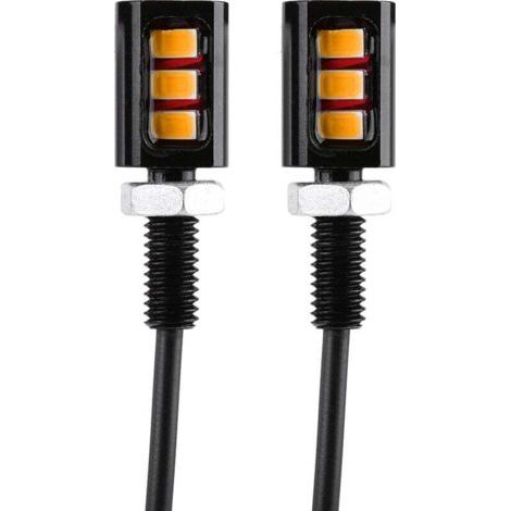 pour eclairage plaque moto Lampe de plaque d'immatriculation de moto de voiture, lampe à lumière de boulon à plaque d'immatriculation en aluminium universelle de 12V 3LED(Jaune)