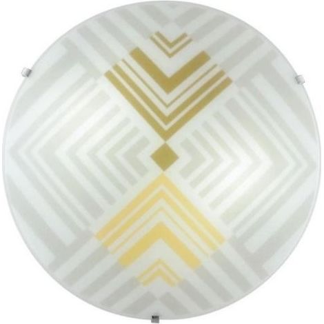 PLAFONIERA SEVENTY 2XE27 D.30XH10CM BIANCA/ORO. (1/2)