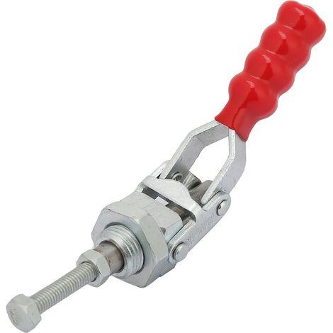 Bride en acier galvanisé 10mm, serrage rapide pousser/tirer, force de maintien 100kg, pince à levier à dégagement rapide pour usage intensif. (1/5)