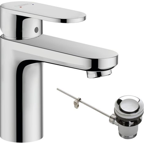 Mitigeur de lavabo 100 avec tirette et vidage métallique, chromé, 71559000 (1/5)