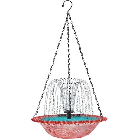 Fontaine Solaire pour Bassin d'oiseaux  Pompe Solaire pour Fontaine De Jardin - Décorations Extérieures Suspendues pour Oiseaux Nature Paysage Cour Balcon Arrière-Cour