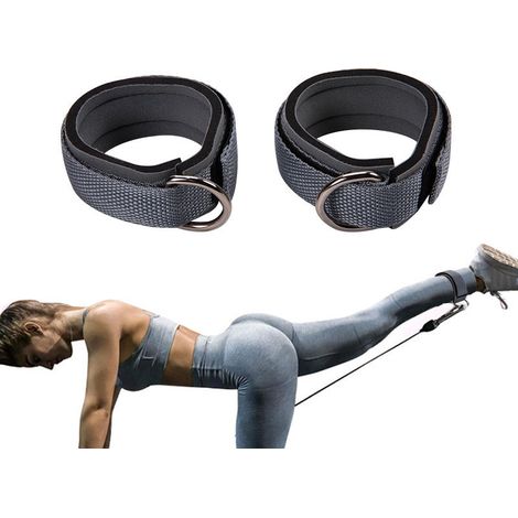 Boucles de cheville pour appareils de musculation à câbles, sangles de cheville pour l'entraînement des fessiers et des jambes, orthèses de jambe, bandes de résistance et autres accessoires.