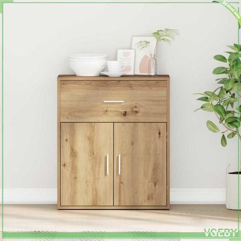 Buffet - Chêne artisanal - 60 x 31 x 70 cm - Bois d'ingénierie - Design moderne et pratique (1/5)