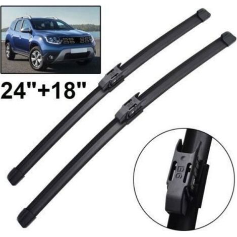 Balai D'essuie-glace Avant - Caoutchouc Naturel Haute Qualité - Pour Dacia Duster MK2 Et Renault Duster MK2 2017 À 2023 - Lot De 2 (1/4)