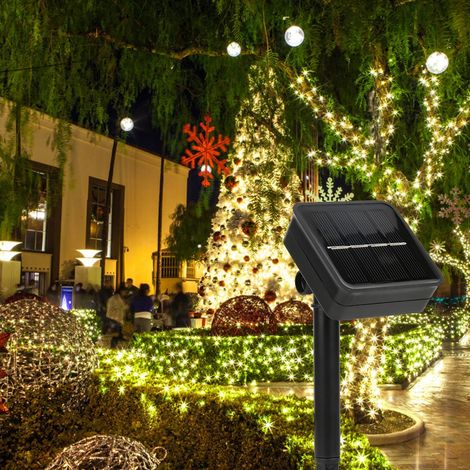 Meter langer, wasserdichter und flexibler Solar-Lichtstreifen mit 90 LEDs für Weihnachtsbaum- und Gartendekoration (farbig) (1/5)