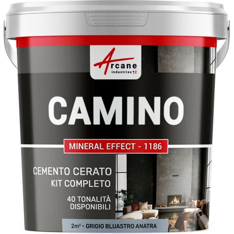 Kit microcemento camino - 2 m² (in 2 strati) Grigio Bluastro Anatra - ARCANE INDUSTRIES