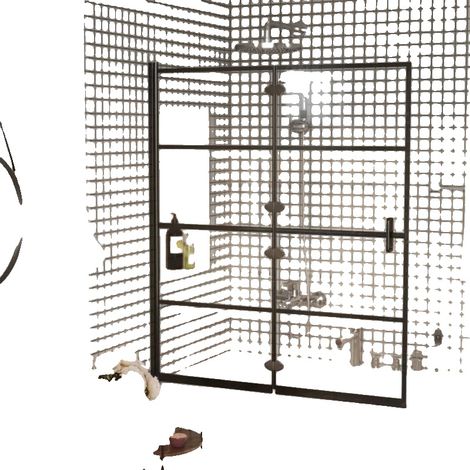 Cabine de Douche, Verre ESG Sécurisé, 120 cm x 140 cm, Design Pliable, Assemblage Requis, Grande Surface Intérieure (1/5)