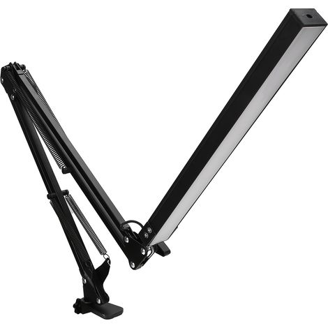 Lampe de table LED pliable à bras long avec pince et protection oculaire pour tatouage, manucure et coiffure (1/5)