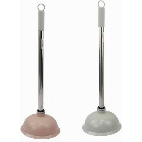 Trade Shop - Sturalavandino Scarico Wc Con Manico Cromato Ventosa In Gomma Vari Colori 10120 - (1/2)