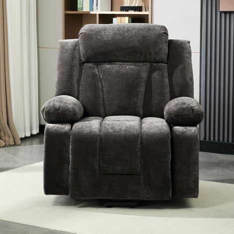 Fauteuil relax électrique massage chauffant brun OKMYHOME (1/5)