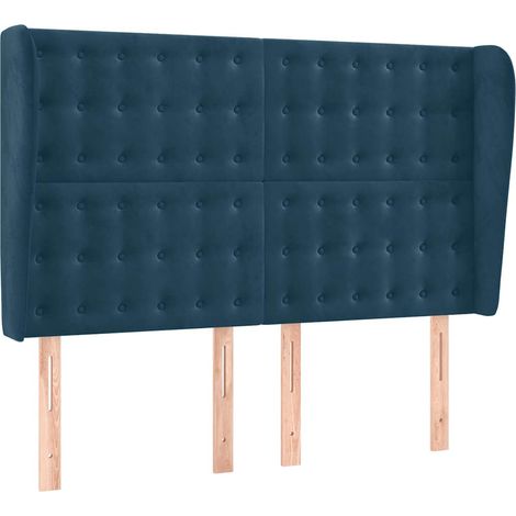 Maison Exclusive - Cabecero con orejas de terciopelo azul oscuro (1/5)