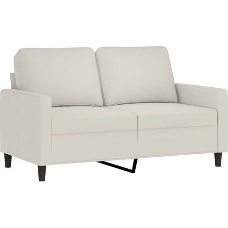 Canapé  Sofa à 2 places Crème 120 cm Velours (1/5)