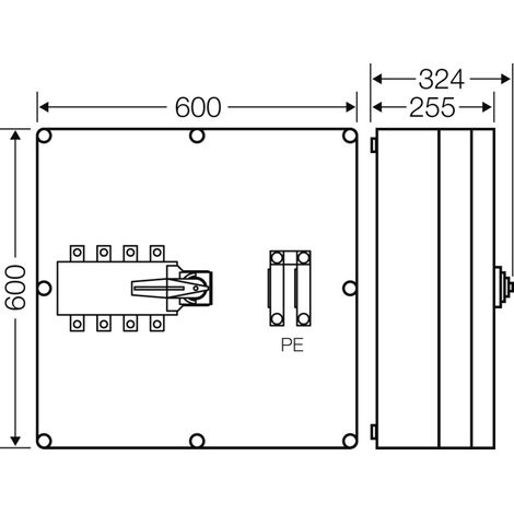 Hensel Mi-Lastumschaltergehäuse 250A 4polig+PE Mi 7882