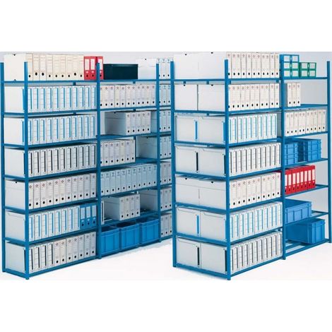 PROVOST - Rayonnage tubulaire d'archives Protub - Profondeur 400 mm avec recouvrement bois