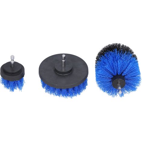 3-teiliges Bohrmaschinen-Bürstenaufsatz-Set für elektrische Scheuermaschinen zur Reinigung von Fliesen, Badewannen, Böden und Teppichen (Blau) (1/5)