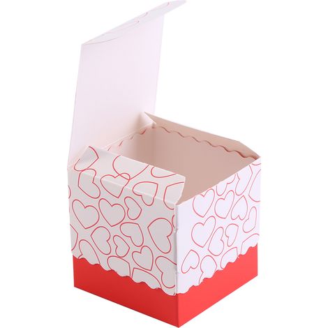 Un paquet de 50 boîtes à bonbons en forme de double cœur évidées (1/5)