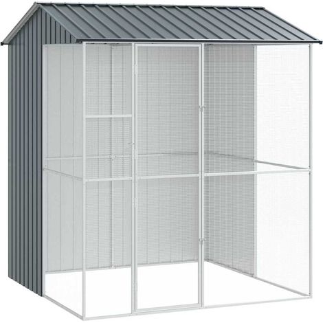 Gabbia per uccelli Antracite 215 x 210 x 247 cm Acciaio zincato vidaXL (1/4)