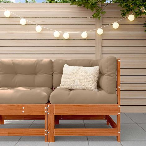 Gartenecksofa Massives Kiefernholz Wachsbraun