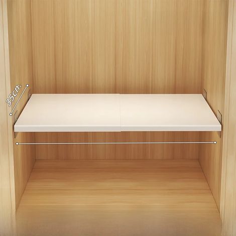 Étagère extensible en acier au carbone, cloison télescopique de 35 cm de large et de 50 à 80 cm de long, structure métallique robuste, idéale pour ranger vos vêtements. Solution de rangement murale si (1/5)