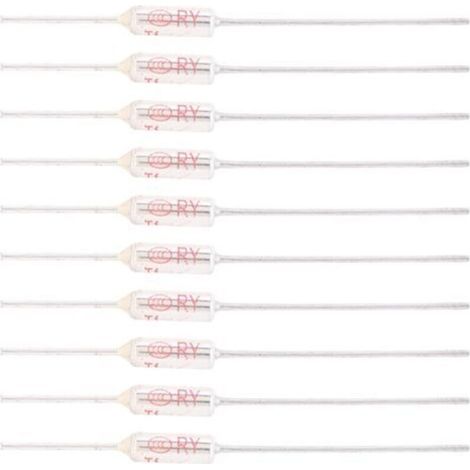 10 Pièces Fusible Thermique 250V 10A 77℃, Coupure de Fusible Thermique de Coque Métallique, Fusible de Température TF 72250℃ (77℃)