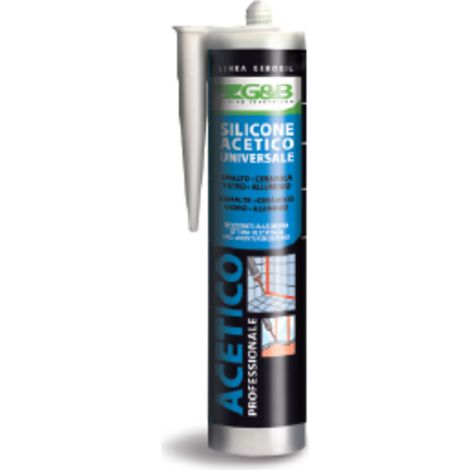 SILICONE ACETICO UNIVERSALE G&B SIL02 PRO COLORE BIANCO ANTIMUFFA CERAMICA VETRO - 24 pezzi