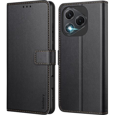 Klapphülle für Honor 400 Lite 5G mit Kartenfächern und Standfunktion, Schwarz (1/5)