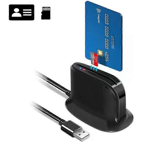 Lecteur de cartes USB - Lecteur de cartes intelligentes IC ID CAC TF et TF - (1/2)