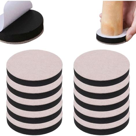 [JAMAIS UTILISÉ]Lot de 10 rehausseurs de meubles autocollants - Avec pied en feutre - 6,5 cm - Rond - Pour table, chaise, canapé, lit, cabinet - Hauteur élevée