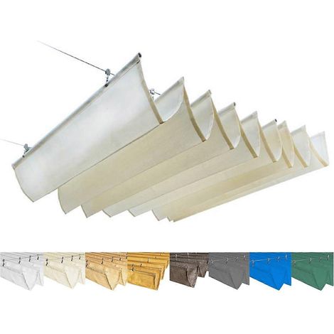Einziehbare, wellenförmige Sonnensegel, teleskopierbares Pergoladach mit Montagesatz, Sonnenschutz (1/5)