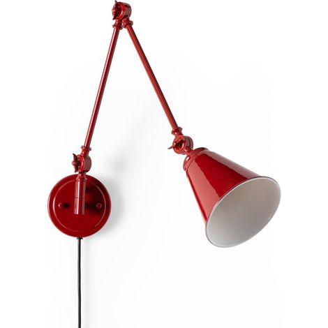 Applique murale orientable vintage avec prise "Tika" - Rouge