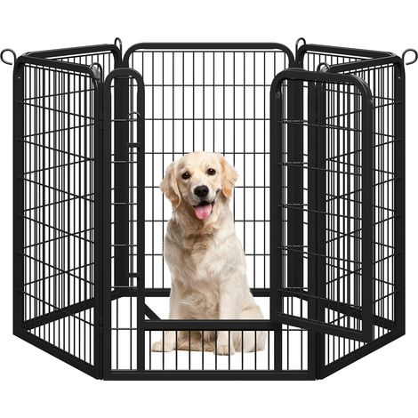 Yaheetech – Parc pour chien 6 panneaux 100 cm – Métal galvanisé antirouille – Installation flexible en différentes formes – Sécurisé avec loquet automatique