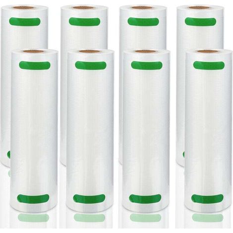 Sacs sous Vide Alimentaire 8 Rouleaux, 20 X 600 CM pour Appareil de Mise sous Vide, Réfrigérateur, Réutilisable rouleaux sous vide (1/4)