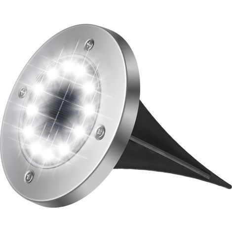 Lumière Solaire Extérieur,12LED Luminaire Jardin Au Sol Eclairage 6000K Etanche IP65 Lampe Solaire Spot Encastrable Pour Chemin Terrasse Cour Souterraine (1/5)