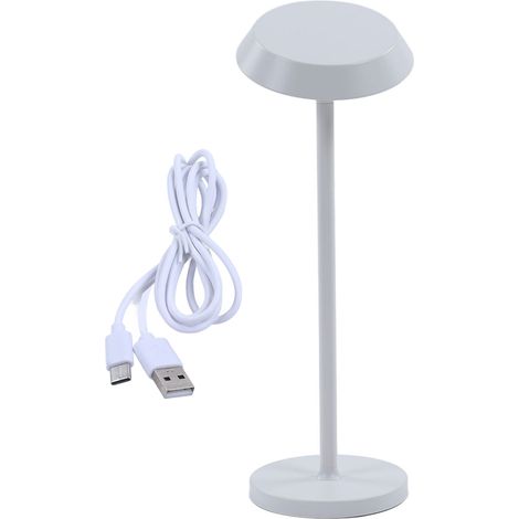 Lampe de Table LED Rechargeable USB, Style Moderne Minimaliste, Lumière de Lecture Ergonomique IP54 pour Salon, Blanc (1/5)