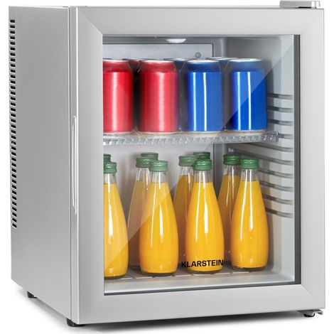 Klarstein – Mini réfrigérateur 32L – Refroidissement 12-18°C – Éclairage LED – Clayettes mobiles – Compact pour chambre ou camping